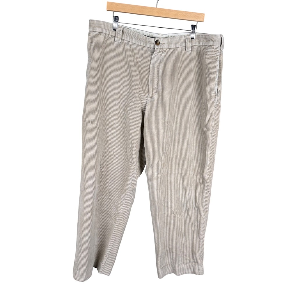 LL Bean Mens Classic Fit Tan Corduroy Pants 40x29 Cotton Trousers 285254
